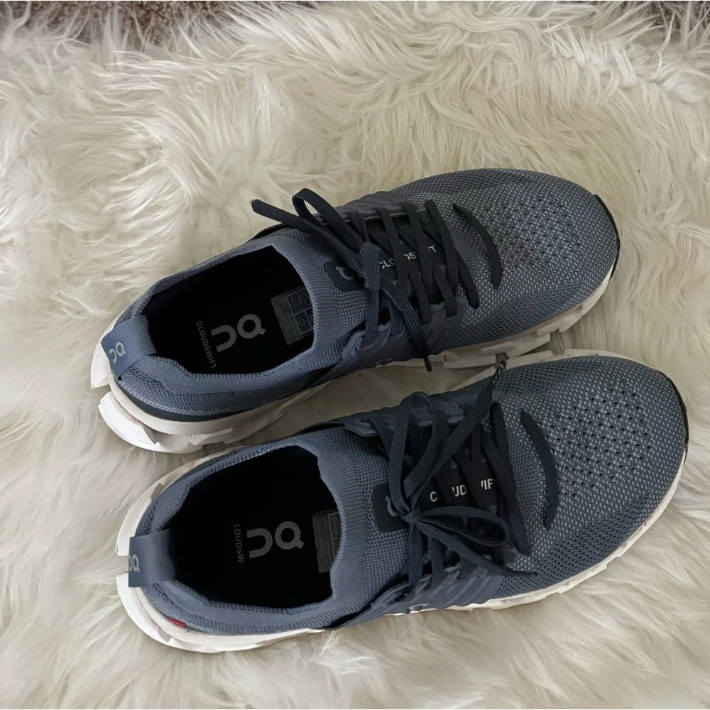 On Running Shoe Cloudswift 3 in blue and white - Picture 3 of 14